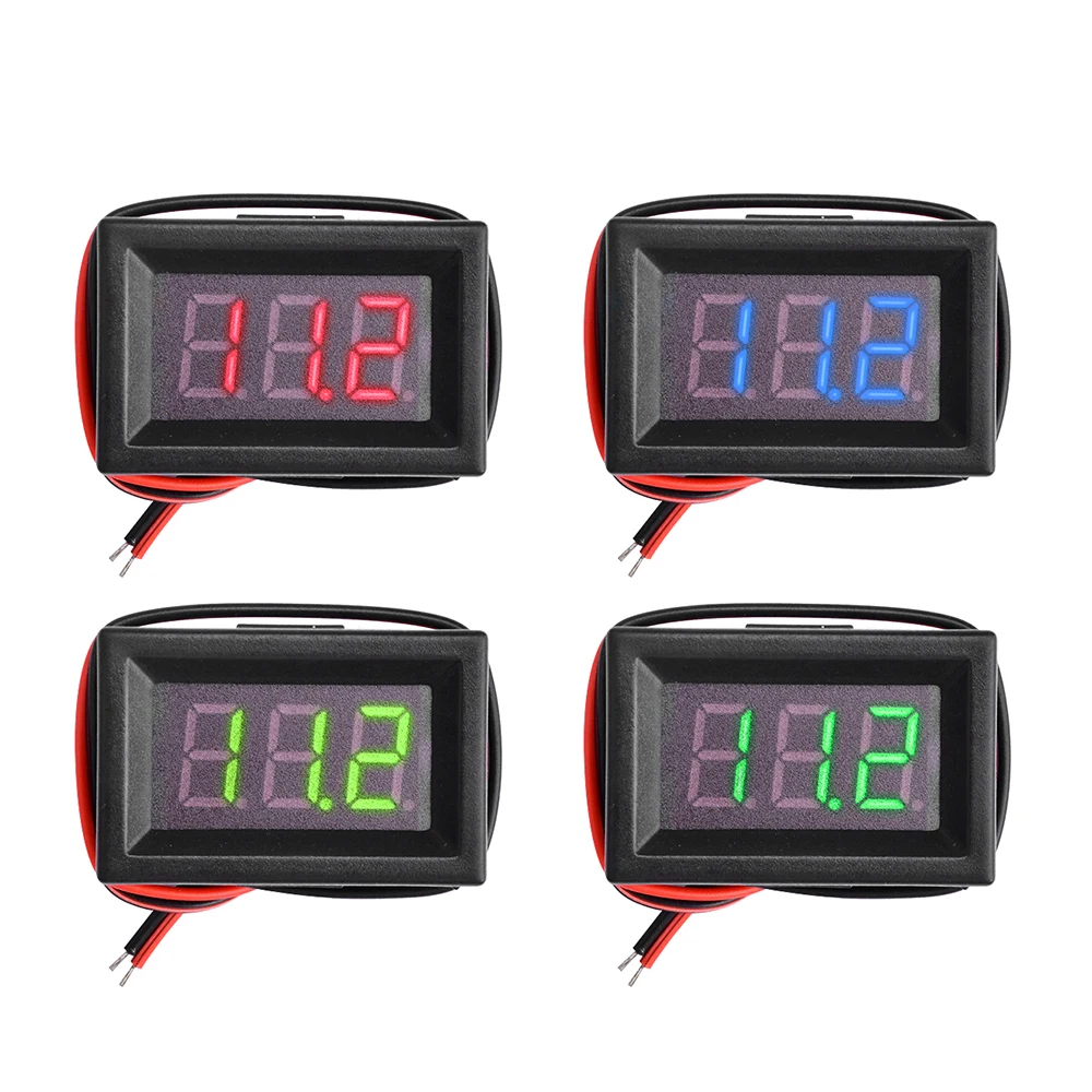0.36 Inch 2-wire Voltmeter DC4-30V 2-wire 3-digit Voltage Panel Meter Red, Blue, Green and Yellow LED Display Voltmeter Module
0.36 Inch 2-wire Voltmeter DC4-30V 2-wire 3-digit Voltage Panel Meter Red, Blue, Green and Yellow LED Display Voltmeter Module