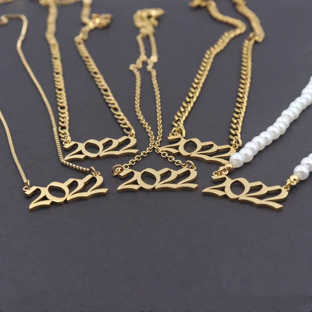 Pearl Choker 2022 Date Birth Year Necklace Stainless Steel Gold Curb Chain Birthday Necklaces Women Men Jewelry Graduation Gift
Pearl Choker 2022 Date Birth Year Necklace Stainless Steel Gold Curb Chain Birthday Necklaces Women Men Jewelry Graduation Gift
