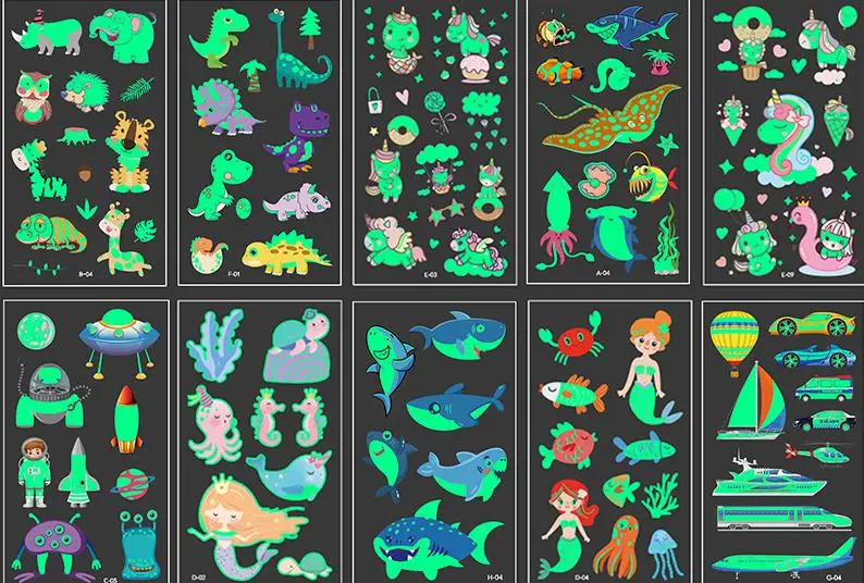 5pcs Cartoon Luminous Children Tattoo Temporary Tattoo Paste Dinosaur Mermaid Unicorn Forest Animal Face Hand Paste Kids Toys
5pcs Cartoon Luminous Children Tattoo Temporary Tattoo Paste Dinosaur Mermaid Unicorn Forest Animal Face Hand Paste Kids Toys