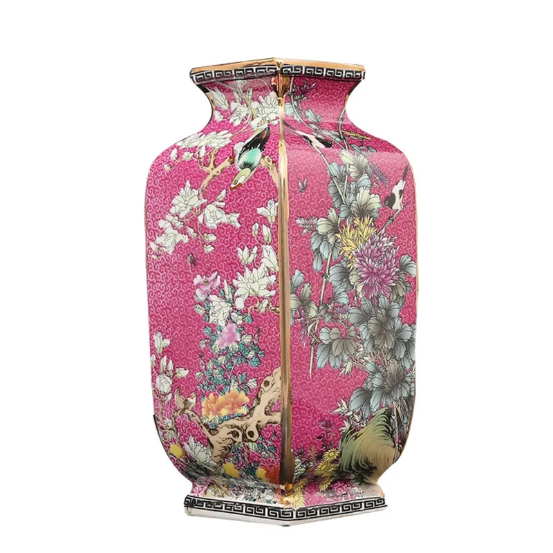 Qing Dynasty Qianlong Enamel Painting Golden Square Flower and Bird Vases Antique Porcelain Antique Porcelain Antique Porcelain
Qing Dynasty Qianlong Enamel Painting Golden Square Flower and Bird Vases Antique Porcelain Antique Porcelain Antique Porcelain