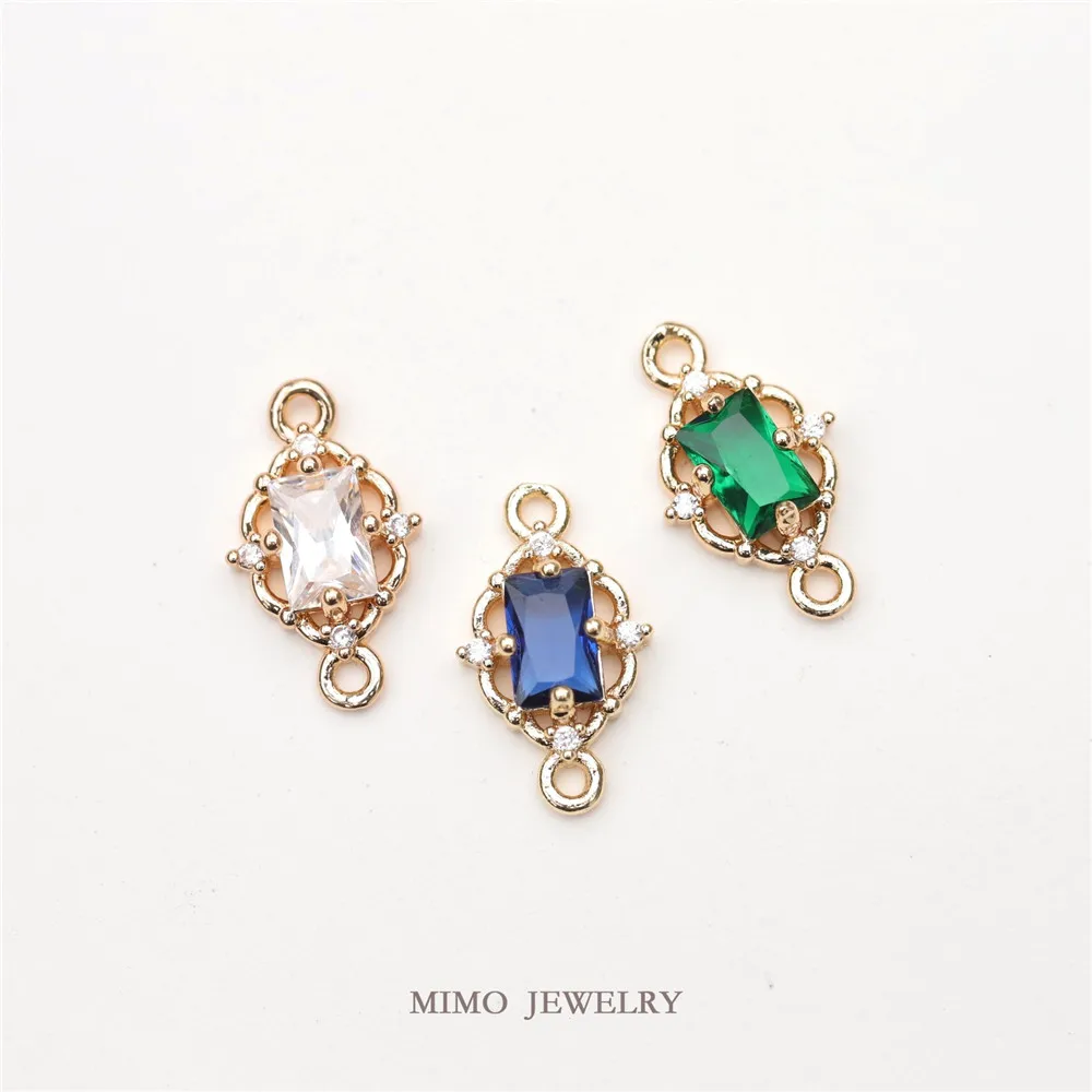 MIMO JEWELRY Copper plated gold inlaid rectangular zircon retro lace double ring pendant DIY accessories
MIMO JEWELRY Copper plated gold inlaid rectangular zircon retro lace double ring pendant DIY accessories