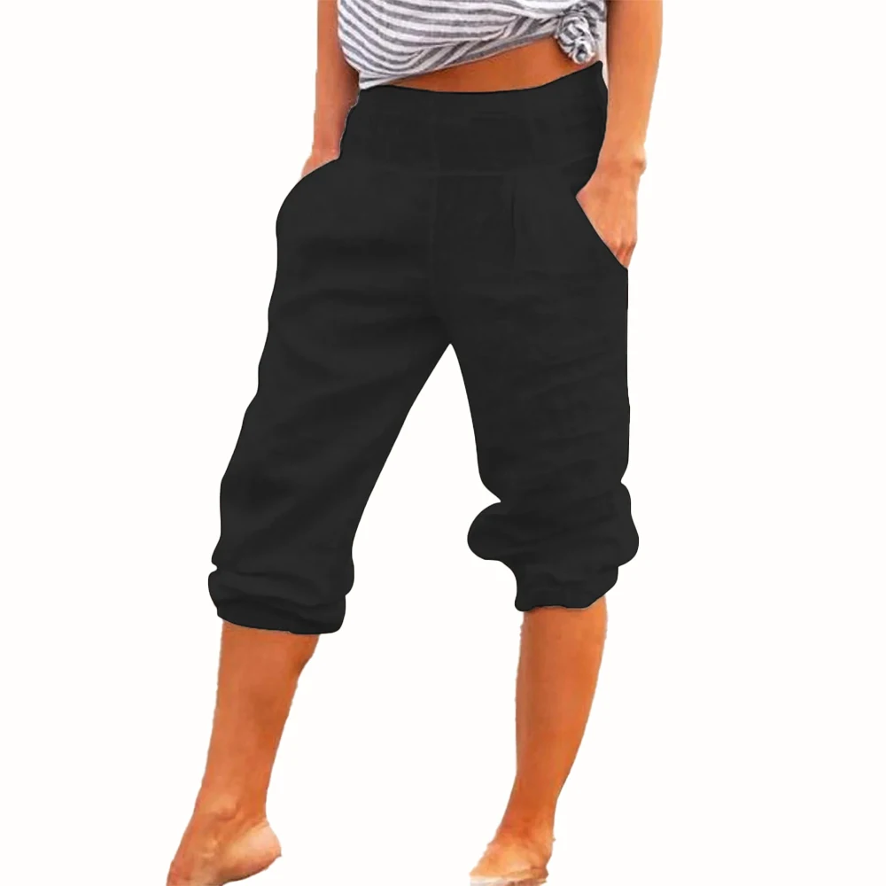 Summer Women Pants Solid Pants Basic High Waist 3/4 Length Trousers Women Clothing Linen Cropped Pants Women
Summer Women Pants Solid Pants Basic High Waist 3/4 Length Trousers Women Clothing Linen Cropped Pants Women