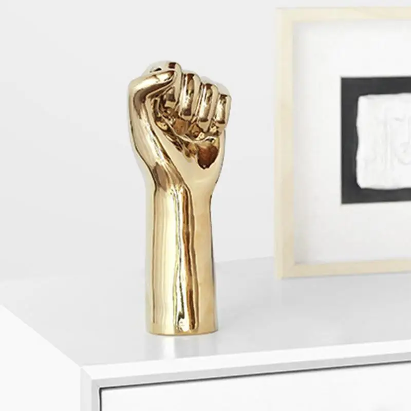 Золотая статуя в виде кулака, Современное украшение, аксессуары для украшения дома, интерьер для офиса
Золотая статуя в виде кулака, Современное украшение, аксессуары для украшения дома, интерьер для офиса