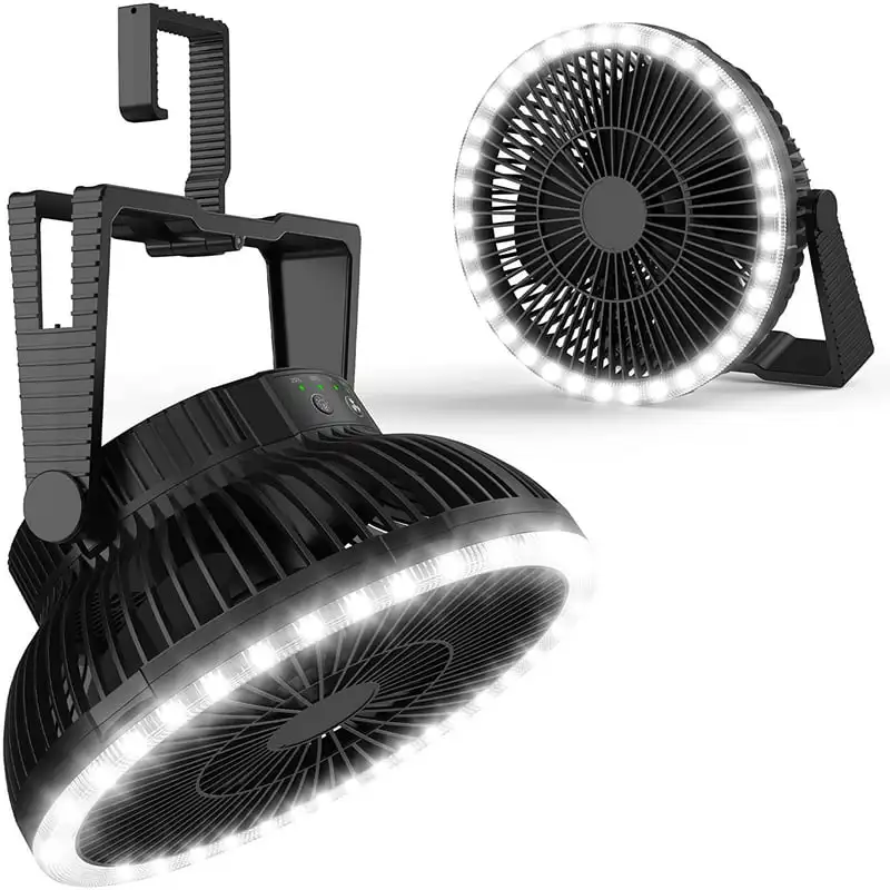 Tent Fan with LED Lantern, Camp Fan Rechargeable, 10000mAh Battery Operated Fan, Max. 28H Working Time, Powerful & Quiet, Portab
Tent Fan with LED Lantern, Camp Fan Rechargeable, 10000mAh Battery Operated Fan, Max. 28H Working Time, Powerful & Quiet, Portab