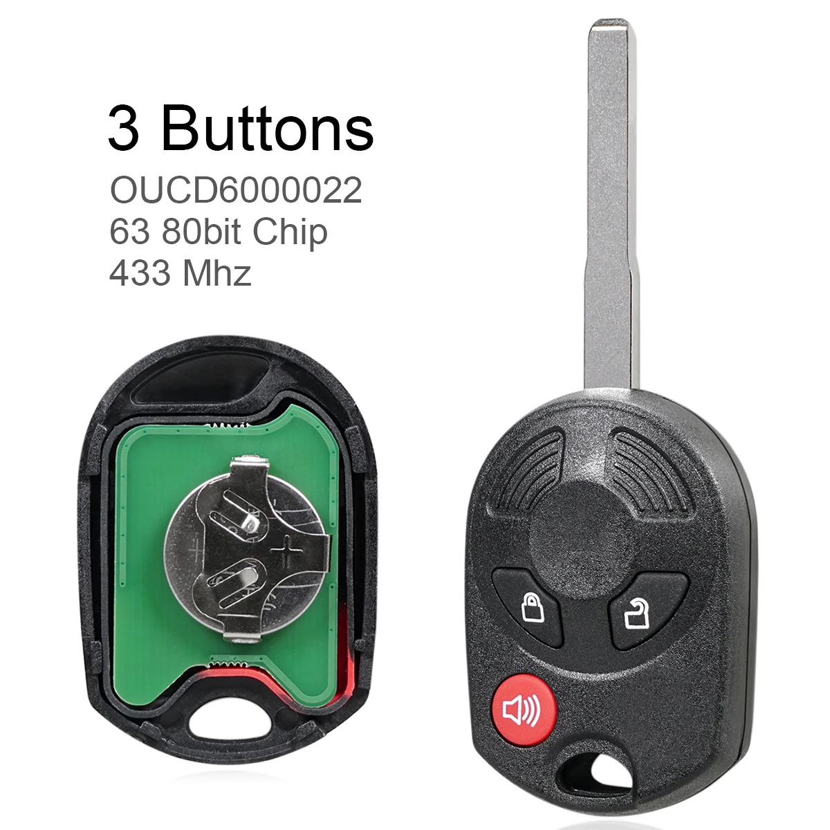 433MHz Keyless Smart Remote Car Key Fob with 63 80Bit Chip OUCD6000022 for 2014-2019 Ford Transit Connect 2012-2019 Ford Escape
433MHz Keyless Smart Remote Car Key Fob with 63 80Bit Chip OUCD6000022 for 2014-2019 Ford Transit Connect 2012-2019 Ford Escape