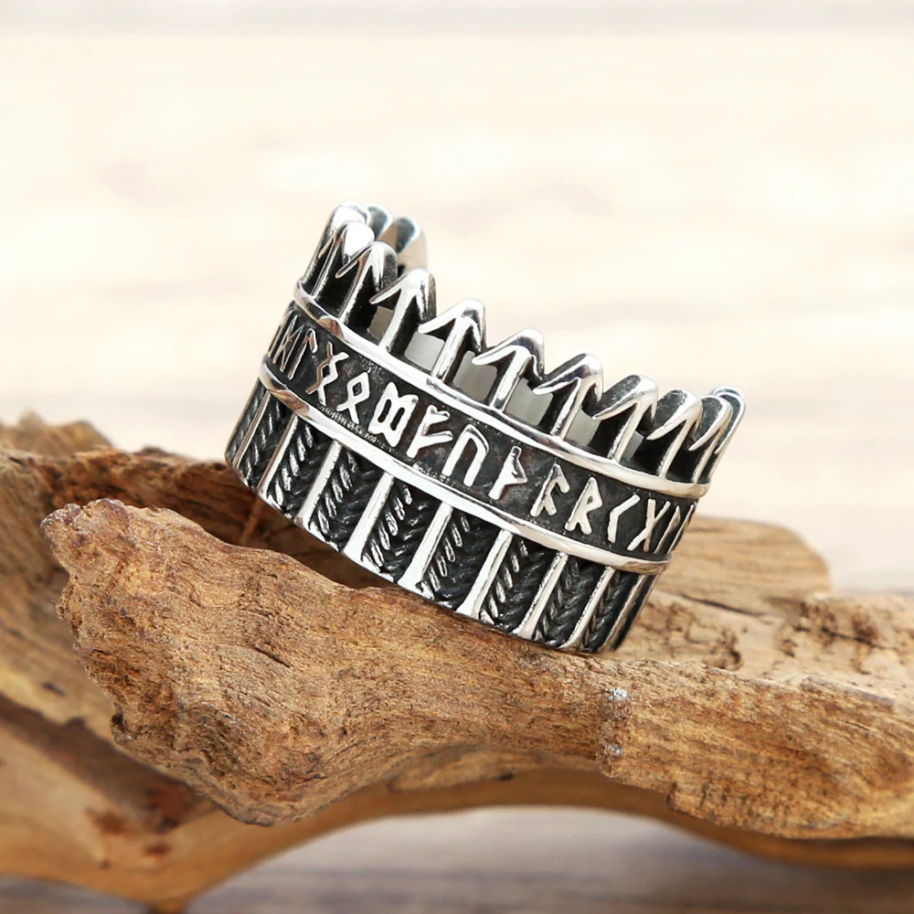Retro Stainless Steel Viking Rune Ring For Men Women Fashion Nordic Wide Hollow Rings Arrow Spear Pattern Amulet Jewelry Gifts 
Retro Stainless Steel Viking Rune Ring For Men Women Fashion Nordic Wide Hollow Rings Arrow Spear Pattern Amulet Jewelry Gifts
