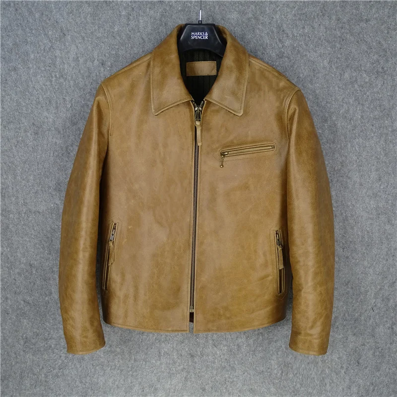 Free shipping.1.2mm thick cowhide coat,man vintage genuine leather Jacket,classic 1930s style biker jackets,brown sales
Free shipping.1.2mm thick cowhide coat,man vintage genuine leather Jacket,classic 1930s style biker jackets,brown sales
