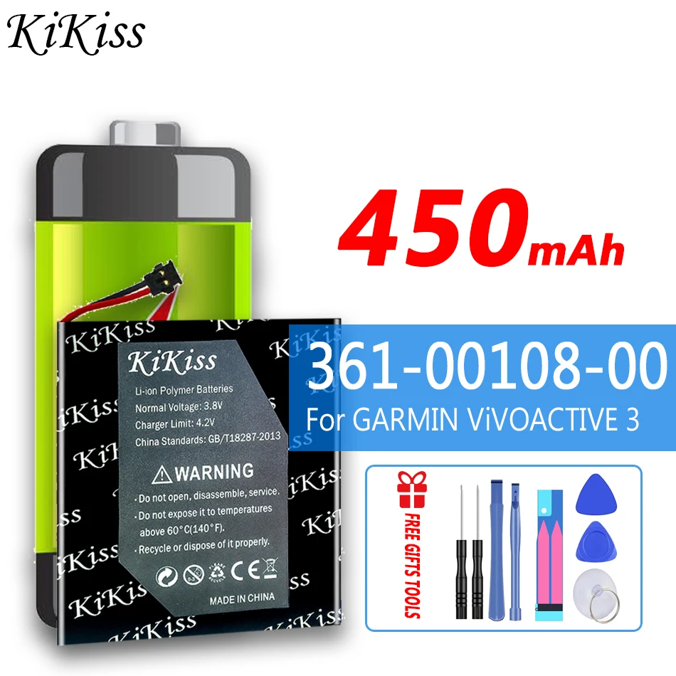 Аккумулятор KiKiss 450 мАч 361-00108-00 для Garmin Vivoactive 3, батареи для смарт-часов Vivoactive3 Music Watch NL28LL31B03OC Li-po
Аккумулятор KiKiss 450 мАч 361-00108-00 для Garmin Vivoactive 3, батареи для смарт-часов Vivoactive3 Music Watch NL28LL31B03OC Li-po