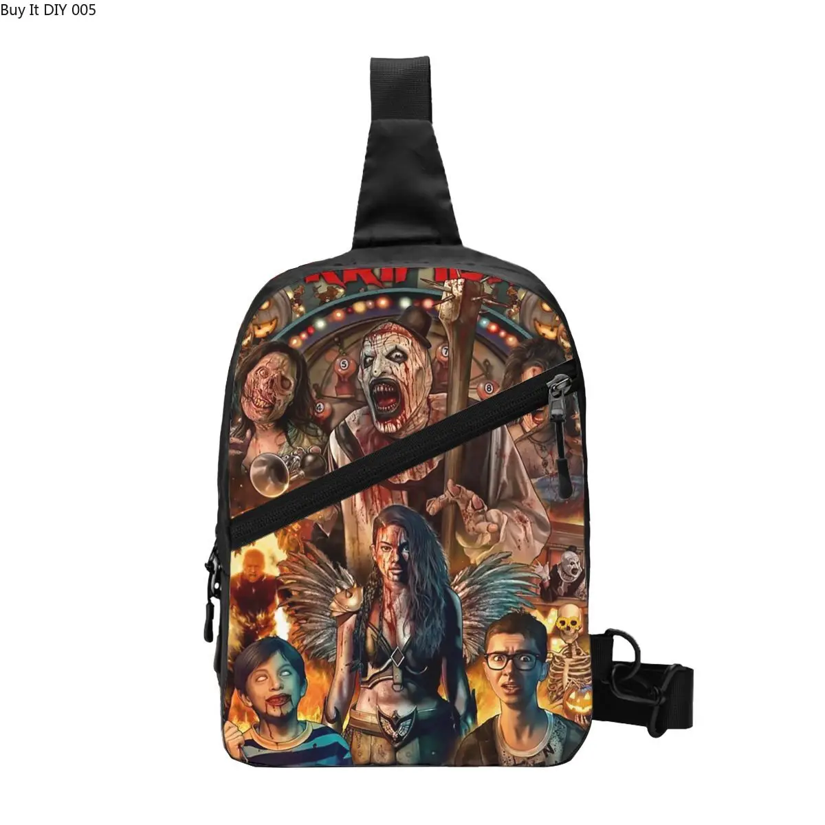 Terrifiers Halloween Horror Movie Sling Crossbody Backpack Men Custom Chest Shoulder Bag for Travel Hiking Daypack
Terrifiers Halloween Horror Movie Sling Crossbody Backpack Men Custom Chest Shoulder Bag for Travel Hiking Daypack