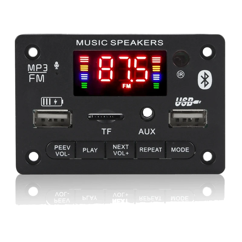 Плата декодера MP3-плеера, 12 В, Bluetooth 5,0, 2x40 Вт, автомобильный усилитель, модуль FM-радио, поддержка TF, USB, AUX, громкая связь, запись звонков
Плата декодера MP3-плеера, 12 В, Bluetooth 5,0, 2x40 Вт, автомобильный усилитель, модуль FM-радио, поддержка TF, USB, AUX, громкая связь, запись звонков