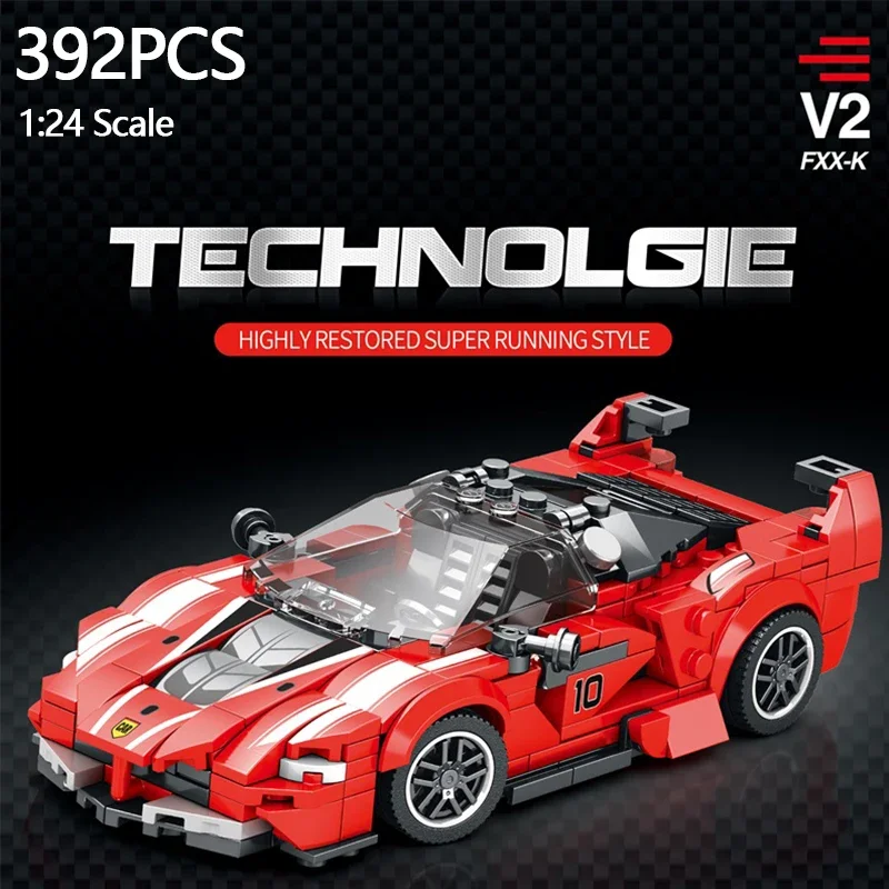 

392 Pcs Building Block City Car Model FXX-K Super Car Technical Blocks Brick Toys Set compatible Lego Car For Children Gift