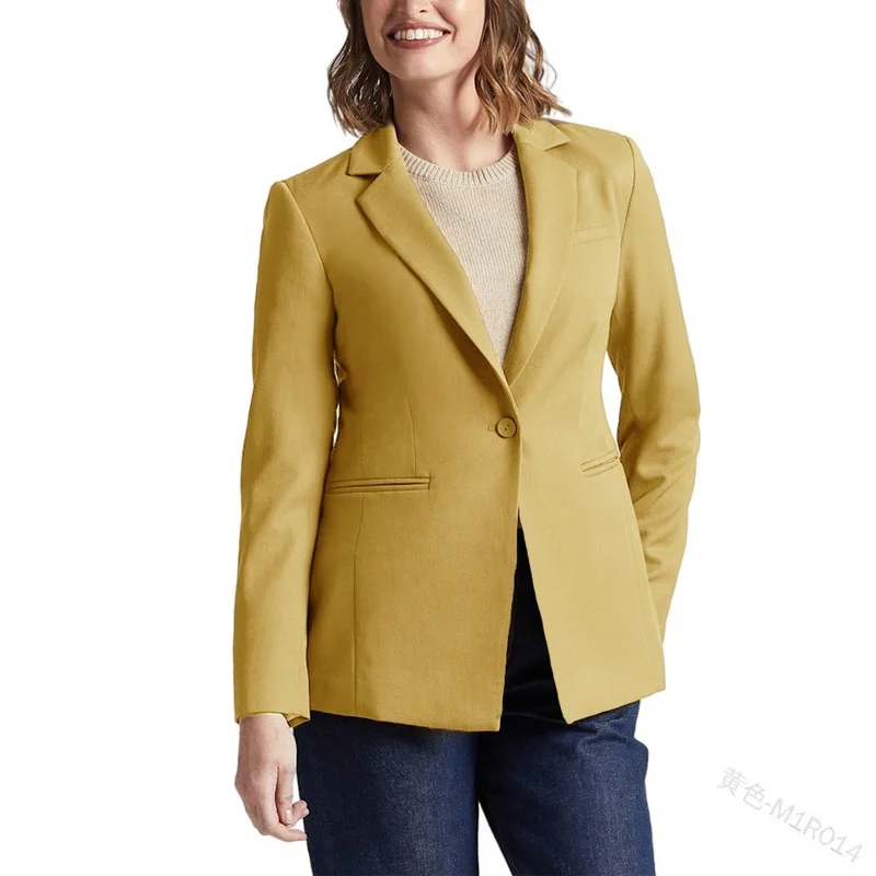 Women Blazers Suits Jacket Women Solid Color Cardigan Single Button Jacket Autumn Slim Fit Long Sleeve Turn-down Collar Blazers
Women Blazers Suits Jacket Women Solid Color Cardigan Single Button Jacket Autumn Slim Fit Long Sleeve Turn-down Collar Blazers