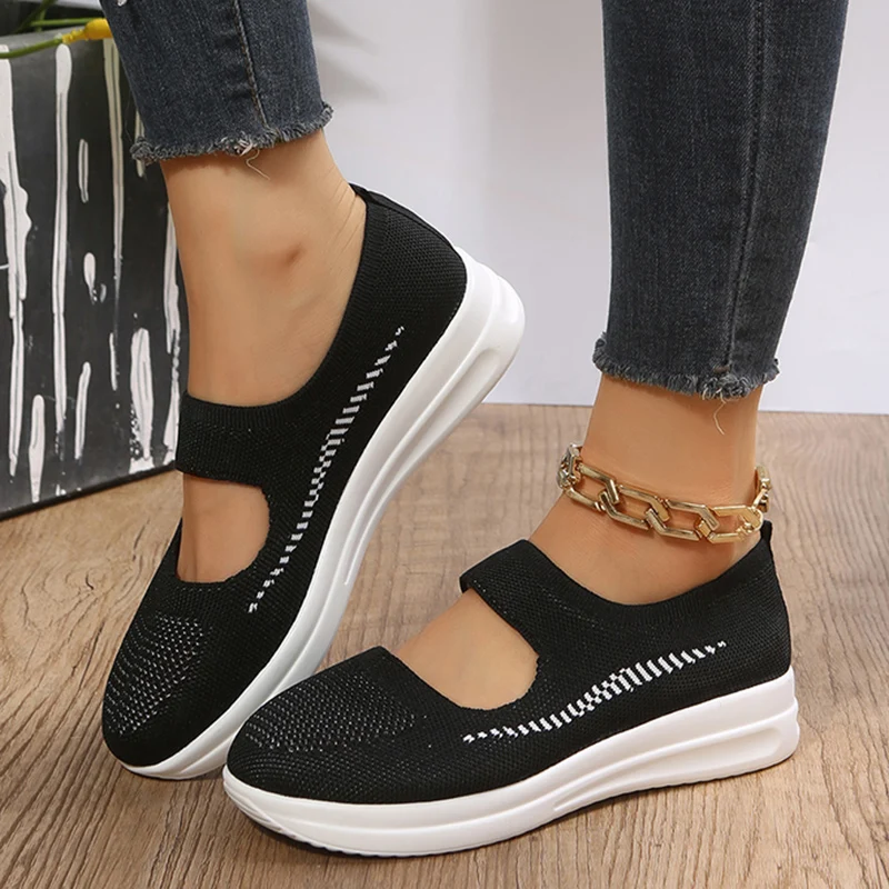 Breathable Knitting Flats Shoes Women Casual Soft Bottom Platform Sneakers Woman Spring Summer Lightweight Mesh Shoes Plus Size
Breathable Knitting Flats Shoes Women Casual Soft Bottom Platform Sneakers Woman Spring Summer Lightweight Mesh Shoes Plus Size