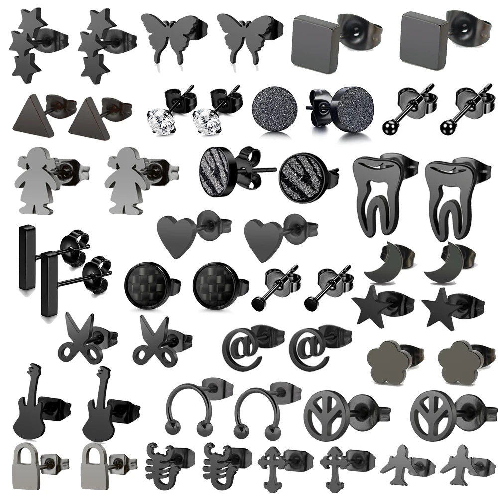 1 Pair Stainless Steel Earrings Geometric Women Men Hip hop Black Star Moon Stud Earring Fashion Jewelry Best Gift for Friend
1 Pair Stainless Steel Earrings Geometric Women Men Hip hop Black Star Moon Stud Earring Fashion Jewelry Best Gift for Friend