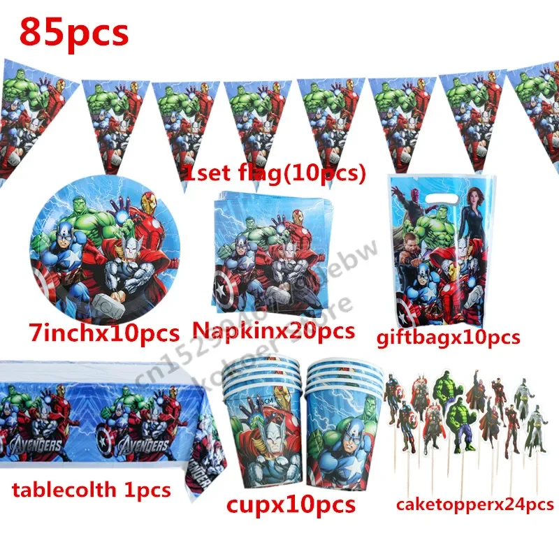 Avengers Theme Birthday Party Decorations Kids Boy Disposable Tableware Set Napkins Cups Plates ballon Superhero Party Supplies
Avengers Theme Birthday Party Decorations Kids Boy Disposable Tableware Set Napkins Cups Plates ballon Superhero Party Supplies
