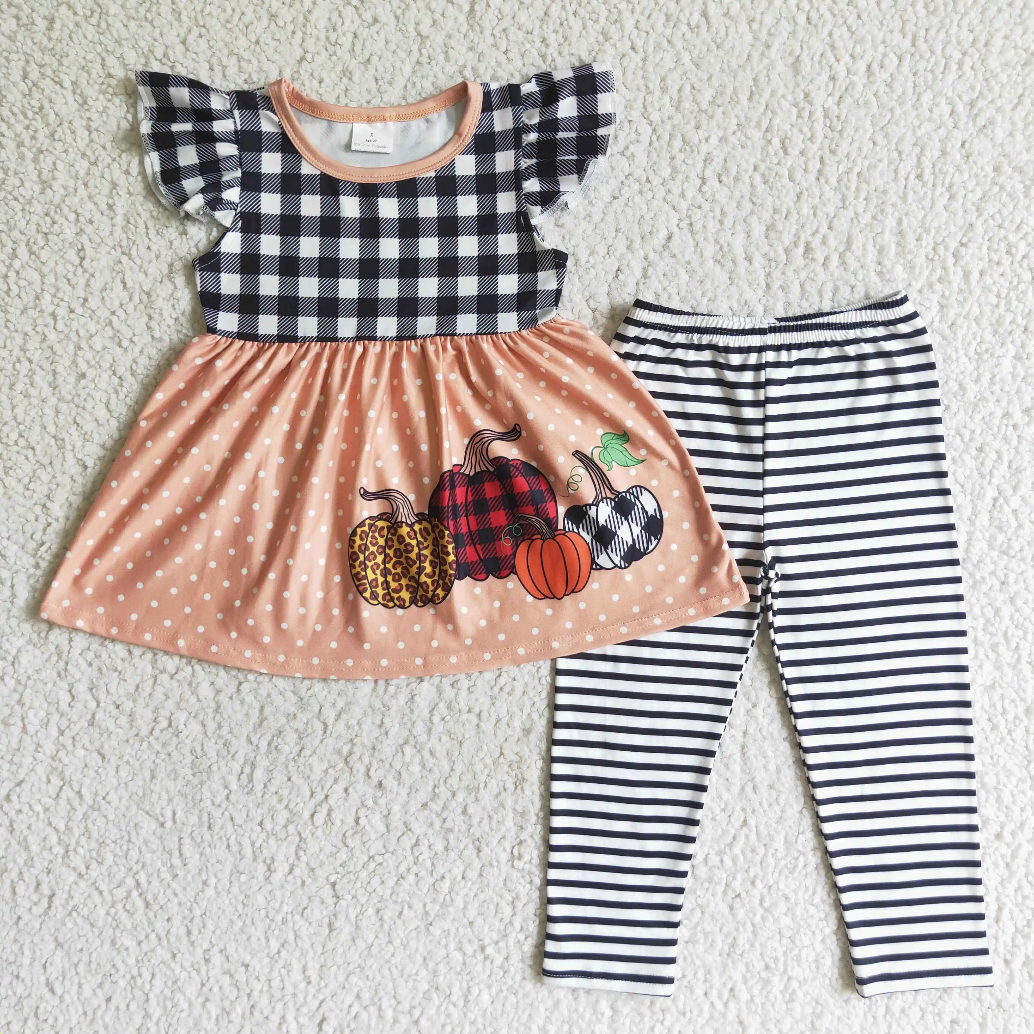 Fall kids clothing pumpkin kids outfit black plaid girl children's clothing boutique wholesale stripe baby clothing sets
Fall kids clothing pumpkin kids outfit black plaid girl children's clothing boutique wholesale stripe baby clothing sets