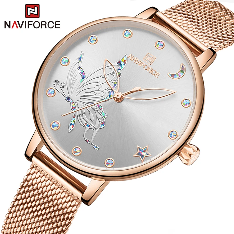 Часы наручные NAVIFORCE женские с кристаллами, брендовые Роскошные модные изысканные с сетчатым браслетом из нержавеющей стали
Часы наручные NAVIFORCE женские с кристаллами, брендовые Роскошные модные изысканные с сетчатым браслетом из нержавеющей стали