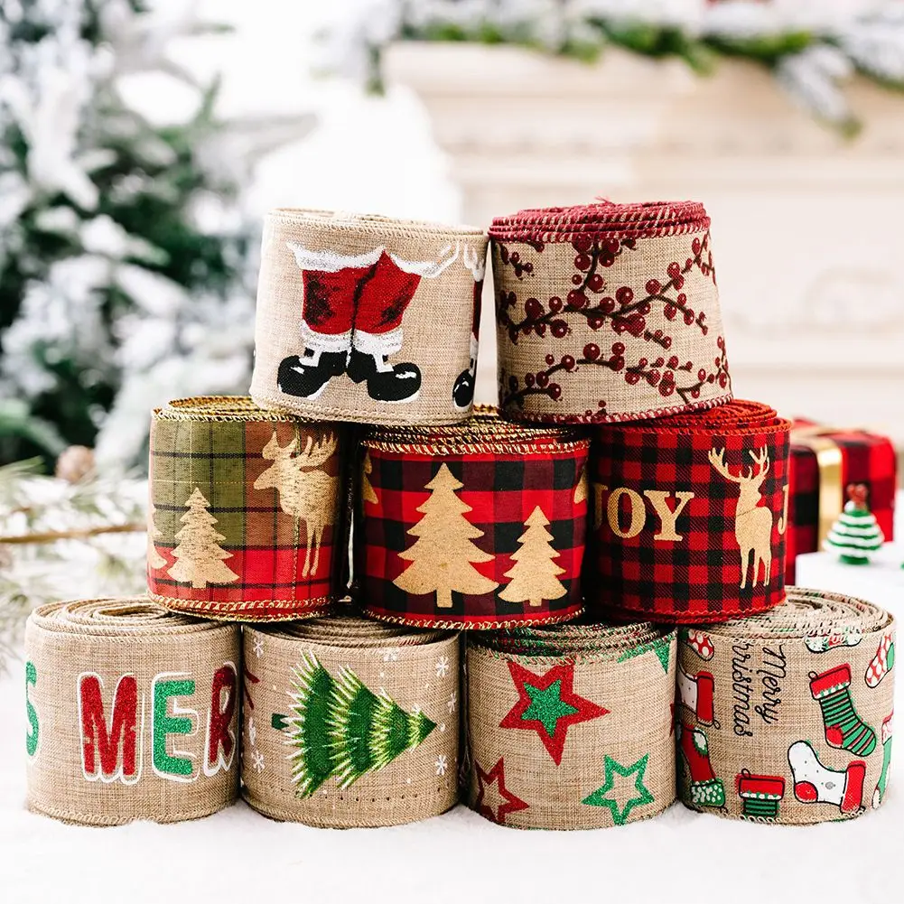 Christmas Ribbon Printed Burlap Ribbons DIY Christmas Tree Ribbon Wreath Bows For Merry Christmas Gift Wrapping DIY Bow Ribbo
Christmas Ribbon Printed Burlap Ribbons DIY Christmas Tree Ribbon Wreath Bows For Merry Christmas Gift Wrapping DIY Bow Ribbo