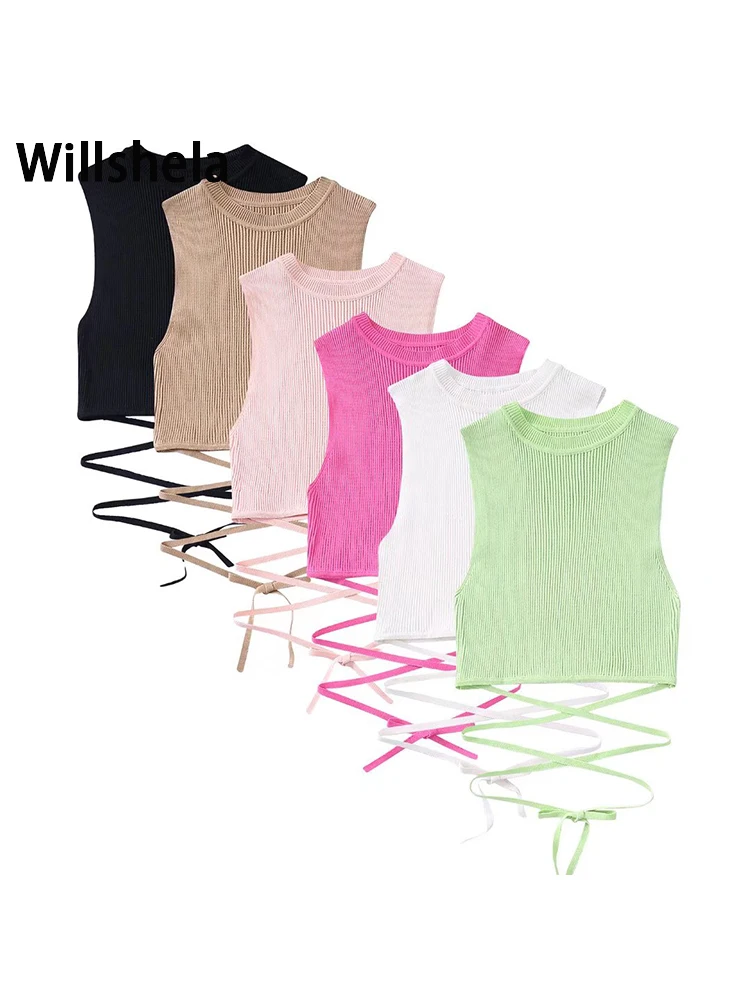 Willshela женский модный однотонный вязаный укороченный свитер со шнуровкой, винтажный жилет без рукавов с круглым вырезом, Женский шикарный же...
Willshela женский модный однотонный вязаный укороченный свитер со шнуровкой, винтажный жилет без рукавов с круглым вырезом, Женский шикарный же...