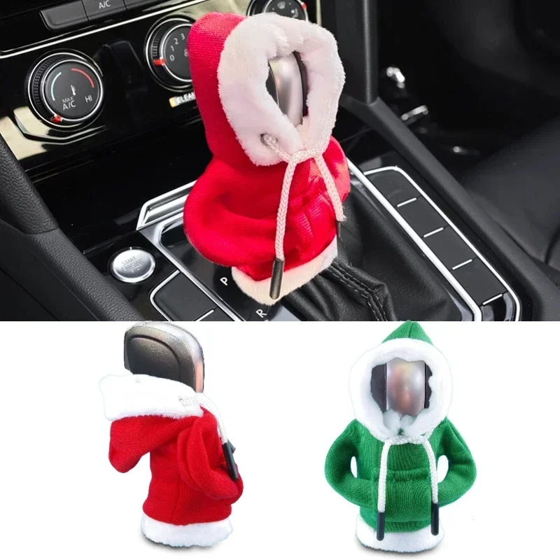 

Winter Fashion Hoodies Car Gear Shift Knob Cover Manual Handle Gear Shift Decor Automatic Magical Christmas Interior Accessories