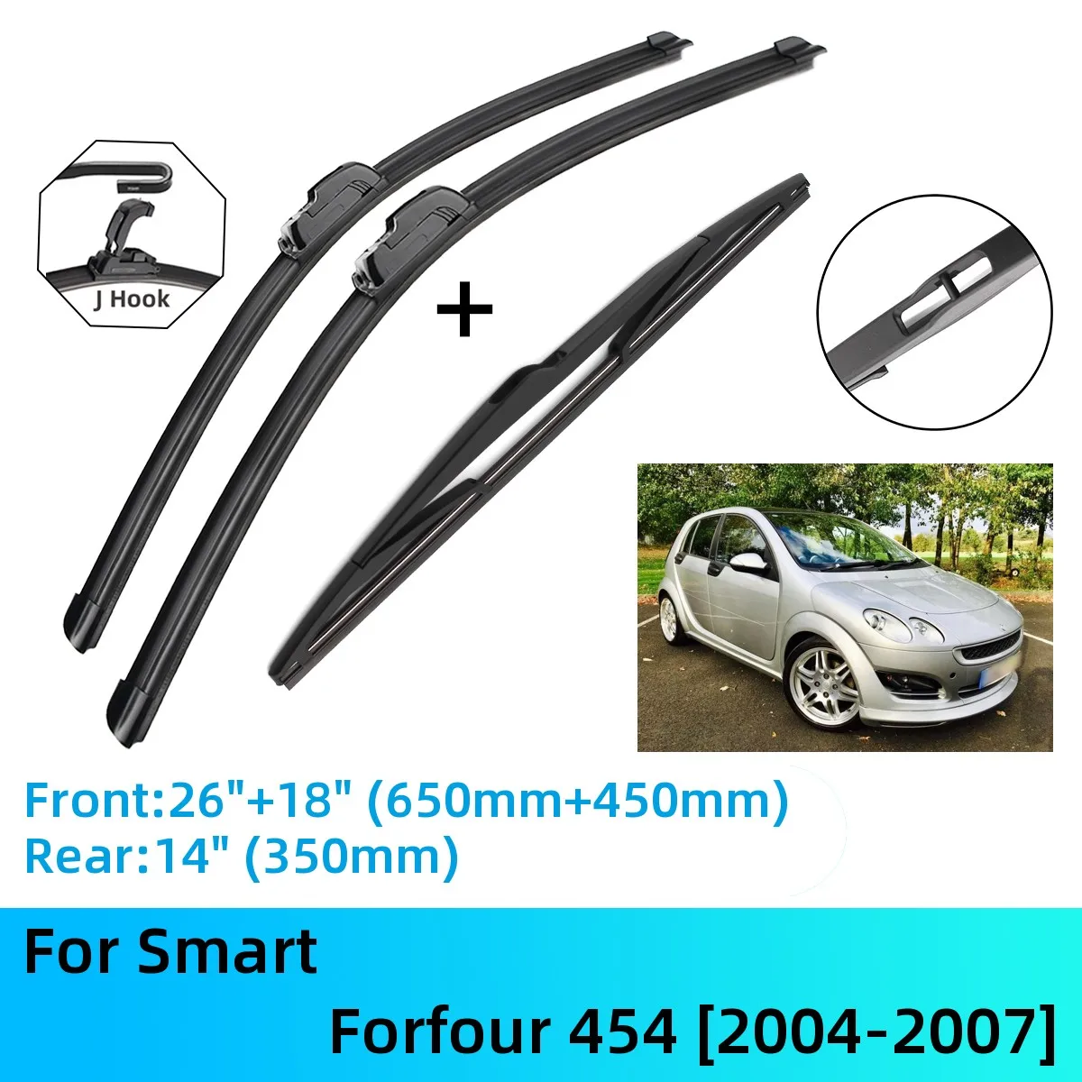 For Smart Forfour 454 Front Rear Wiper Blades Brushes Cutter Accessories J U Hook 2004-2007 2004 2005 2006 2007
For Smart Forfour 454 Front Rear Wiper Blades Brushes Cutter Accessories J U Hook 2004-2007 2004 2005 2006 2007