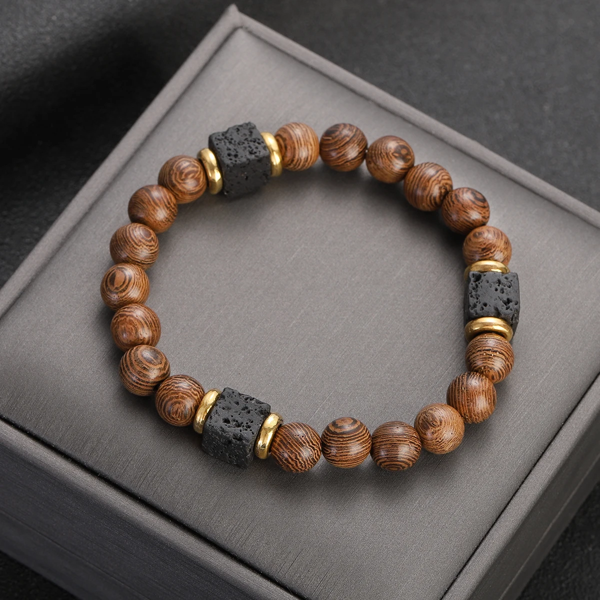 New Ethnic Wood Beaded Bracelet Men Jewelry Handmade Charm Bracelet Square Volcanic Stone Tibetan Buddha Meditation
New Ethnic Wood Beaded Bracelet Men Jewelry Handmade Charm Bracelet Square Volcanic Stone Tibetan Buddha Meditation