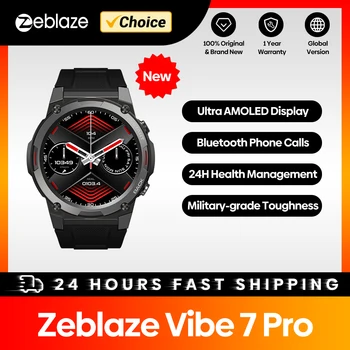 [2023 World Premiere]Zeblaze Vibe 7 Pro Smart Watch 1.43 AMOLED Display Hi-Fi Bluetooth Phone Calls Military-grade Toughness