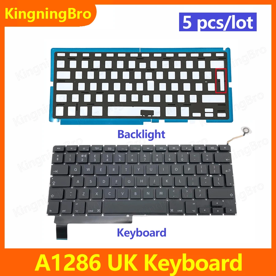 5 pcs/lot New Replacement Keyboard With Backlight For MacBook Pro 15" A1286 Keyboard UK English Layout 2009 2010 2011 2012 Year
5 pcs/lot New Replacement Keyboard With Backlight For MacBook Pro 15" A1286 Keyboard UK English Layout 2009 2010 2011 2012 Year