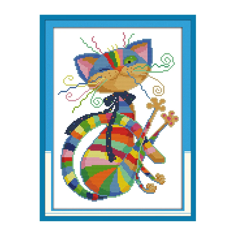 Colorful cat cross stitch kit cartoon DIY hand embroidery set craft handmade needlework cross-stitching DMC color Dreamfounder
Colorful cat cross stitch kit cartoon DIY hand embroidery set craft handmade needlework cross-stitching DMC color Dreamfounder