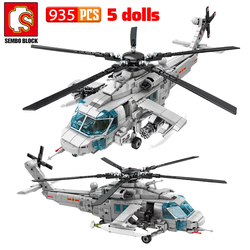 

SEMBO City Police Military Helicopter Transport Aircraft Building Blocks WW2 Airplane Figures Education Bricks BoysToys military
