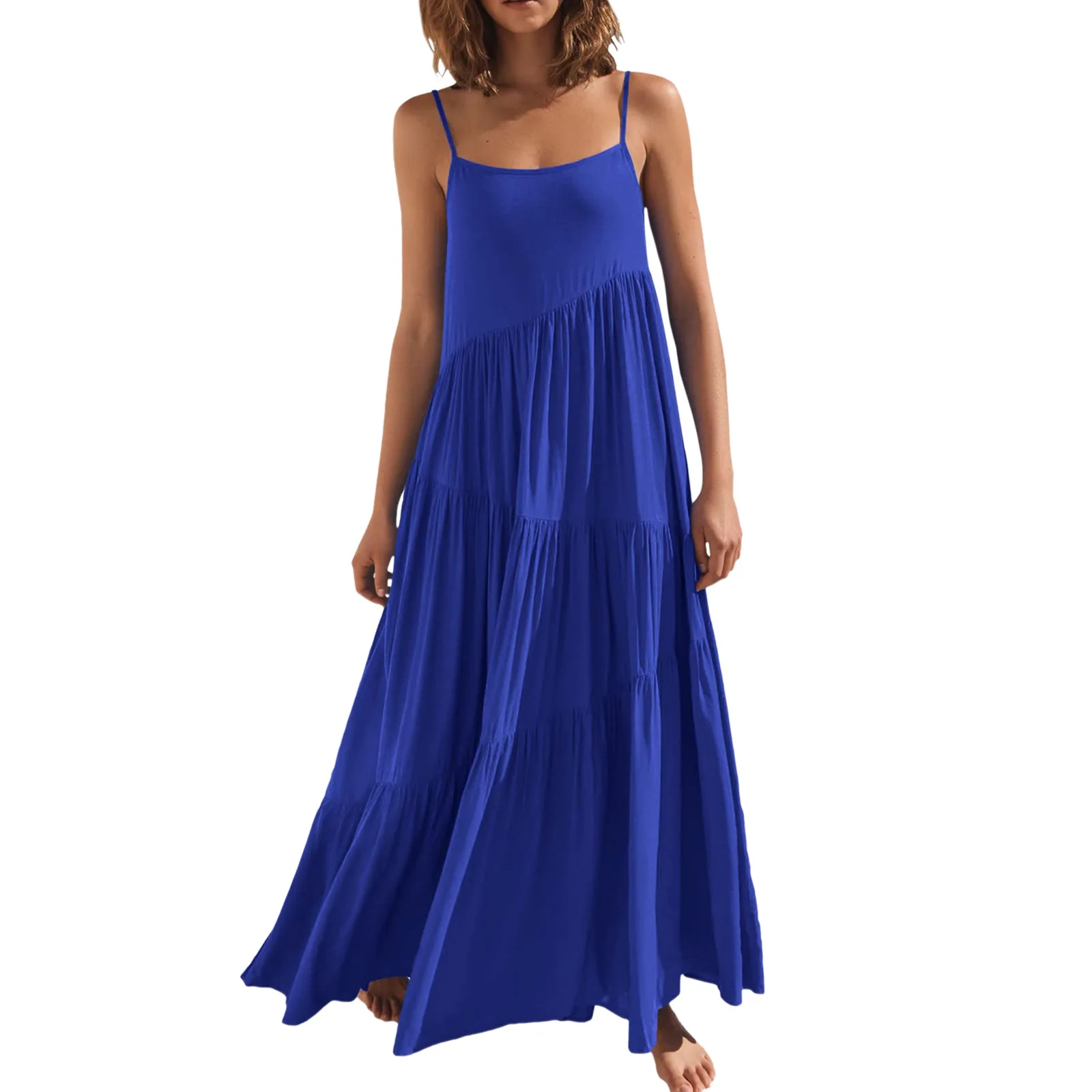 Women's Spring And Summer Loose Dress Sling Beach Color Pleated Long Dresses Fashion Leisure Party Tourism Female& Lady Clothing
Women's Spring And Summer Loose Dress Sling Beach Color Pleated Long Dresses Fashion Leisure Party Tourism Female& Lady Clothing