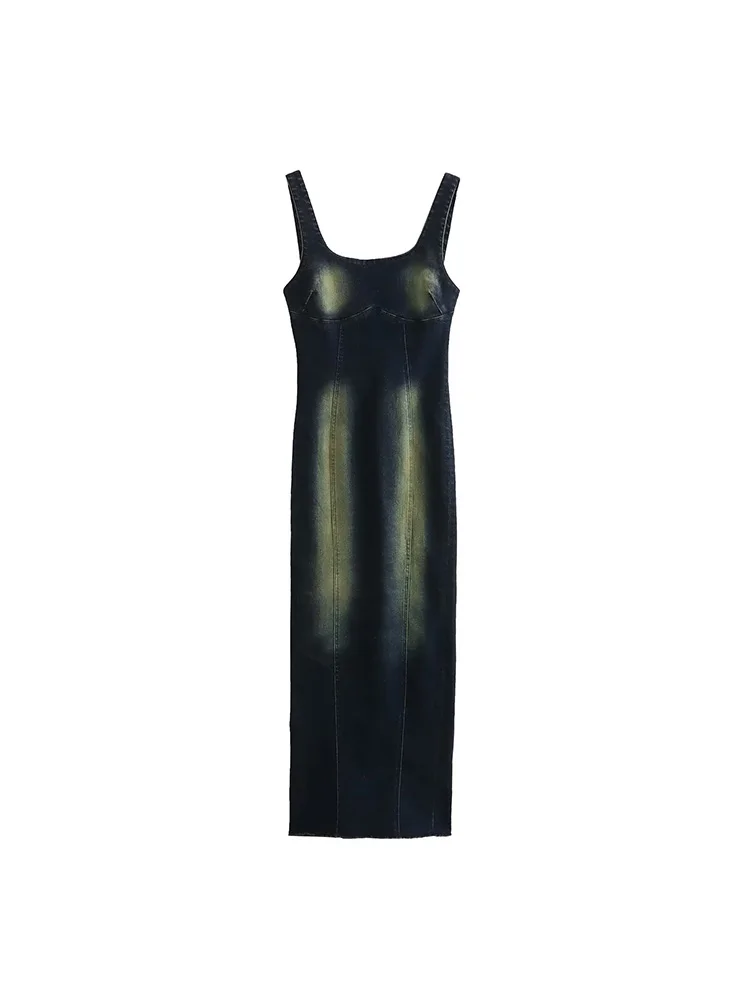 PB&ZA Women New Summer Fashion Sling Denim Long Dress Vintage Backless Sleeveless Casual Chic Female Dresses Vestidos robe Mujer 
PB&ZA Women New Summer Fashion Sling Denim Long Dress Vintage Backless Sleeveless Casual Chic Female Dresses Vestidos robe Mujer