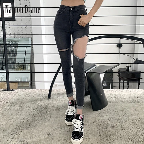 2022 Korean Style New Retro Make Old Ripped Sexy Slimming High Waist Black Skinny Jeans Black Ripped Jeans for Women
2022 Korean Style New Retro Make Old Ripped Sexy Slimming High Waist Black Skinny Jeans Black Ripped Jeans for Women