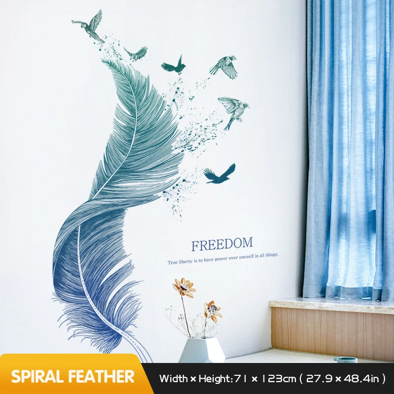 Стикеры на стену Skyfragrant голубое перо 
Стикеры на стену Skyfragrant голубое перо
