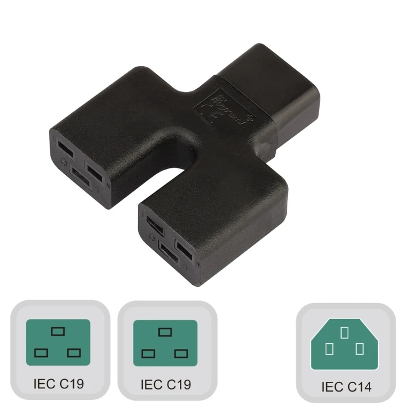 C14 to 2xC19 Converter, IEC 320 C14 Male to Double C19 Female Power Adapter Socket Adaptor for Cord Connector
C14 to 2xC19 Converter, IEC 320 C14 Male to Double C19 Female Power Adapter Socket Adaptor for Cord Connector