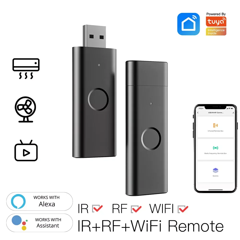 WiFi RF+IR Controller Remote Controller USB Shape Smart Controller Smart Home Voice Control Alexa Home
WiFi RF+IR Controller Remote Controller USB Shape Smart Controller Smart Home Voice Control Alexa Home