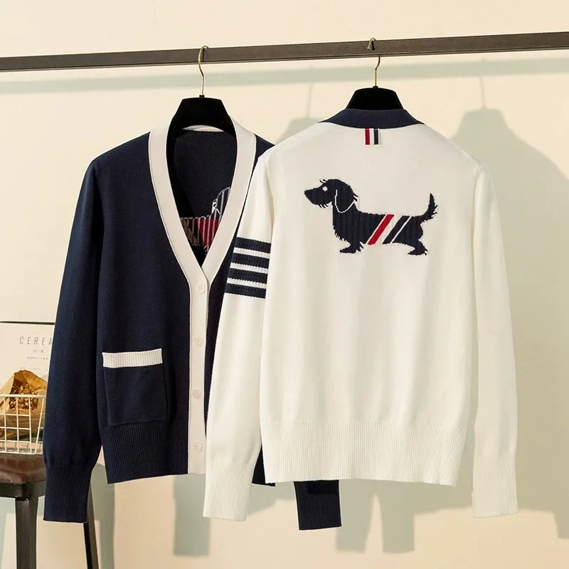 TB THOM Women's Sweater 2023 Korean Fashion Coat Merino Wool Puppy V-neck Cardigan Tops Harajuku Kawaii Knit Stripes Sweaters
TB THOM Women's Sweater 2023 Korean Fashion Coat Merino Wool Puppy V-neck Cardigan Tops Harajuku Kawaii Knit Stripes Sweaters