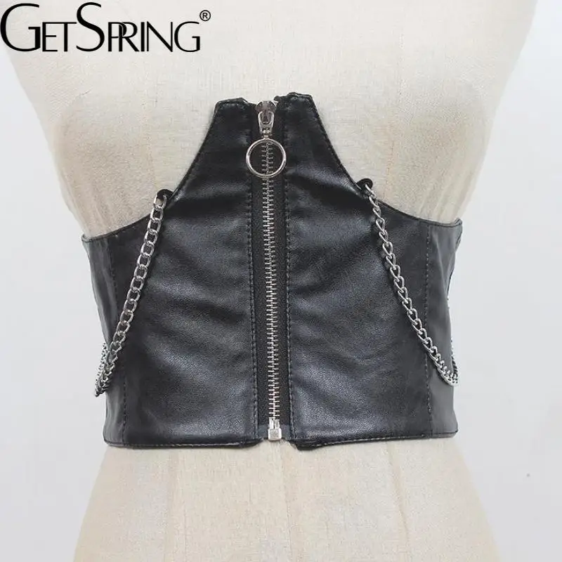 GetSpring Women Cummerbund Ladies Ultra Wide Waist Belt Fashion All Match Zipper PU Leather Waistband Vintage Waist Band 2022
GetSpring Women Cummerbund Ladies Ultra Wide Waist Belt Fashion All Match Zipper PU Leather Waistband Vintage Waist Band 2022