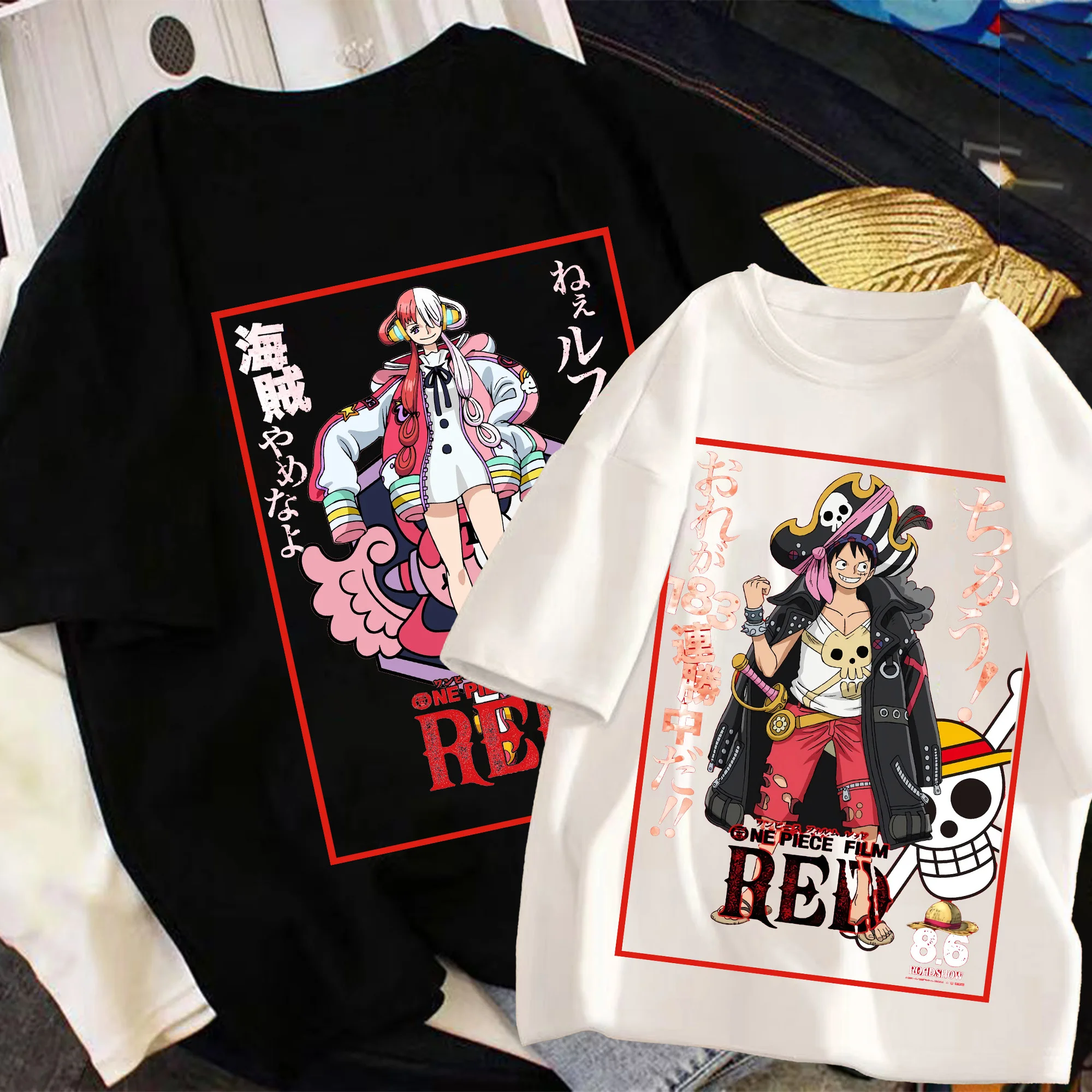 Women Men Clothes Anime One Piece Film Red T Shirt High Quality Summer Female Clothes Cotton Oversize Loose Luffy Zoro Tees Top
Women Men Clothes Anime One Piece Film Red T Shirt High Quality Summer Female Clothes Cotton Oversize Loose Luffy Zoro Tees Top
