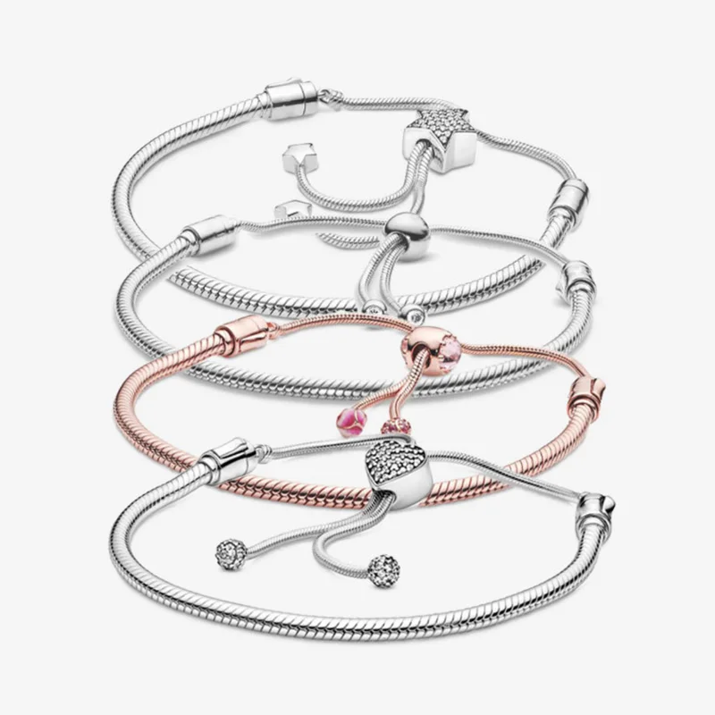 New Adjustable Star Heart Charms Pan-Style Sterling Silver 925 Women Snake Bracelet Female Fit Original Beads Jewelry Making
New Adjustable Star Heart Charms Pan-Style Sterling Silver 925 Women Snake Bracelet Female Fit Original Beads Jewelry Making