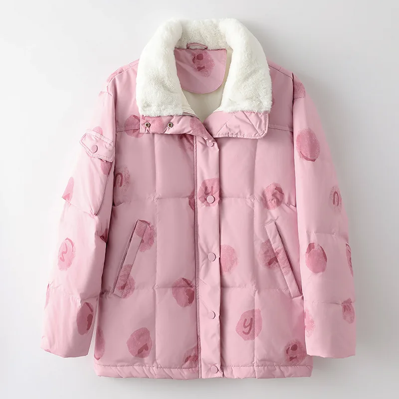 Fashion Print Down Jacket Women's Winter 2022 New Loose Korean Version White Duck Down Jacket
Fashion Print Down Jacket Women's Winter 2022 New Loose Korean Version White Duck Down Jacket