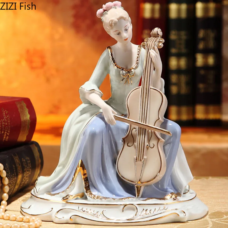 Gold Plated Beauty Statue Cello Musician Character Ceramic Sculpture Desk Decoration Painted Crafts Ornaments Modern Home Decor
Gold Plated Beauty Statue Cello Musician Character Ceramic Sculpture Desk Decoration Painted Crafts Ornaments Modern Home Decor