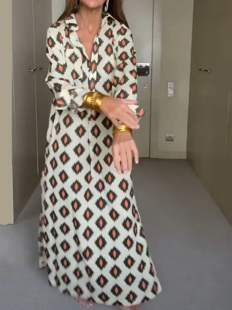 Женское офисное платье с отложным воротником, длинное праздвечерние чное платье в стиле ретро с геометрическим принтом, повседневные плать...
Женское офисное платье с отложным воротником, длинное праздвечерние чное платье в стиле ретро с геометрическим принтом, повседневные плать...