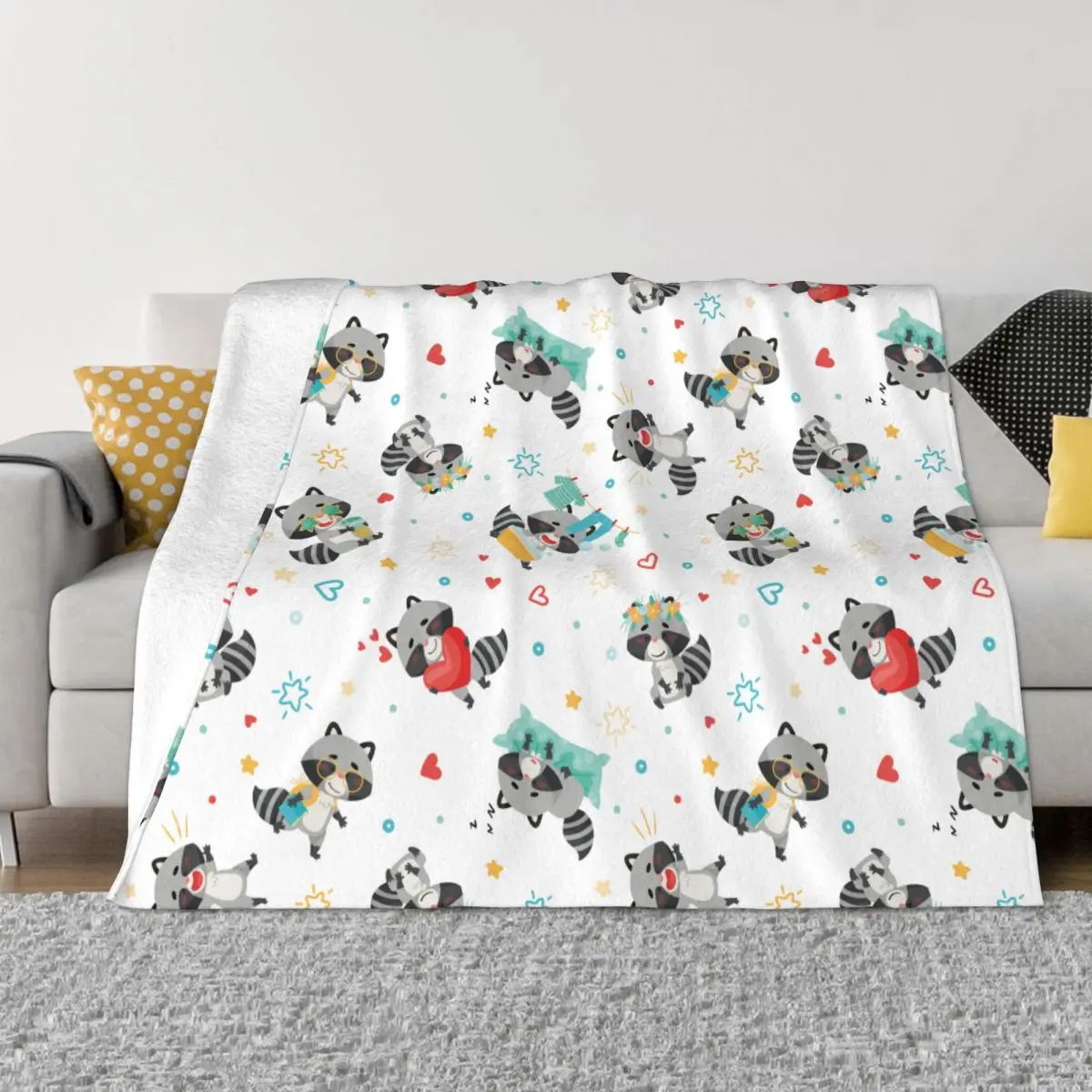 Raccoon Cartoon Blankets Coral Fleece Plush Decoration Cute Animal Breathable Warm Throw Blanket for Bedding Outdoor Bedspreads
Raccoon Cartoon Blankets Coral Fleece Plush Decoration Cute Animal Breathable Warm Throw Blanket for Bedding Outdoor Bedspreads