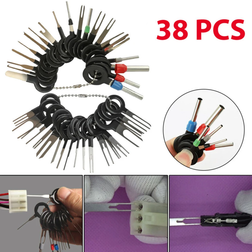 38pcs Car Terminal Removal Tool Wire Plug Connector Extractor Puller Release Pin Extractor Kit For Car Plug Repair Tool
38pcs Car Terminal Removal Tool Wire Plug Connector Extractor Puller Release Pin Extractor Kit For Car Plug Repair Tool