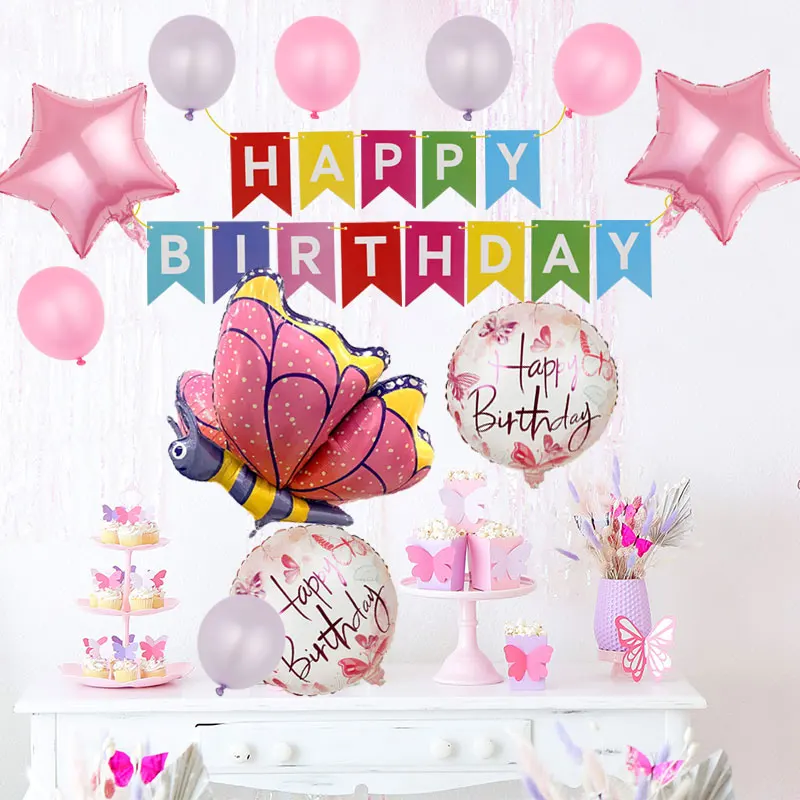 14pcs Happy Birthday Banner Cute Butterfly Foil Balloon for Kids Birthday Party Decoration Props Boys Girls Gift Toy Baby Shower
14pcs Happy Birthday Banner Cute Butterfly Foil Balloon for Kids Birthday Party Decoration Props Boys Girls Gift Toy Baby Shower