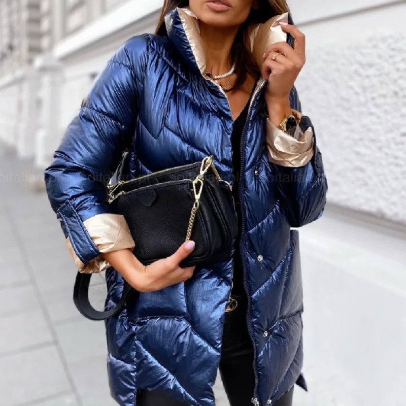 Glossy Parkas Cotton-Padded Warm Jacket Outwear Women Long Sleeve Zipper Winter Keep Warm Parkas Outwear Coats abrigos invierno
Glossy Parkas Cotton-Padded Warm Jacket Outwear Women Long Sleeve Zipper Winter Keep Warm Parkas Outwear Coats abrigos invierno