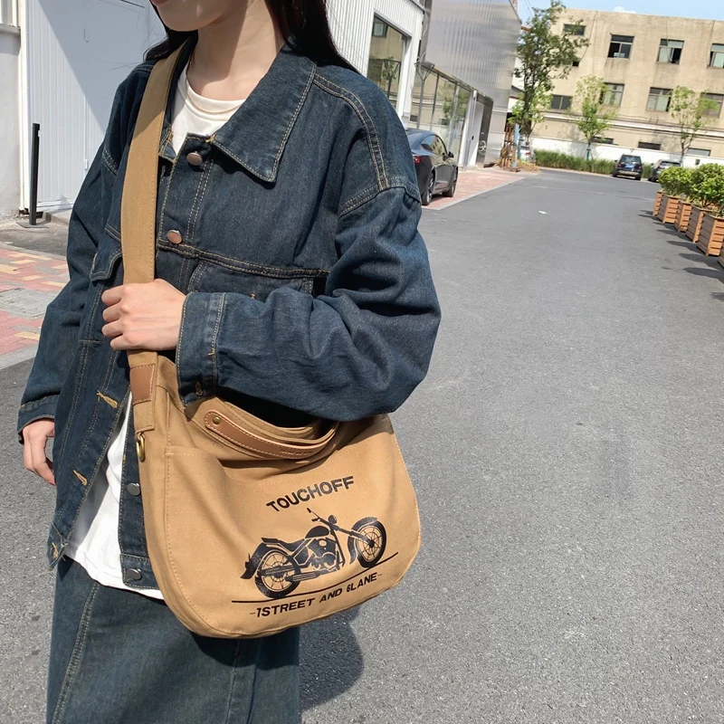 Vintage Canvas Women's Bag Designer Handbag Motorcycle Shoulder Cross Bags Big Eco Bag Korean Shoppers Messenger Bag Y2K Satchel
Vintage Canvas Women's Bag Designer Handbag Motorcycle Shoulder Cross Bags Big Eco Bag Korean Shoppers Messenger Bag Y2K Satchel