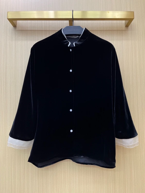 2022 new women's fashion cuff colorblock trim button embellished long-sleeved velvet versatile top 0122
2022 new women's fashion cuff colorblock trim button embellished long-sleeved velvet versatile top 0122