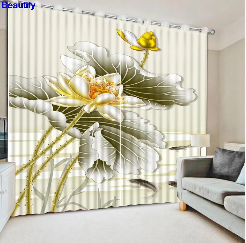 Beautify Chinese 3D Curtain Drapes Printing Window Curtains For Bedroom Living room lotus 3D Drapes
Beautify Chinese 3D Curtain Drapes Printing Window Curtains For Bedroom Living room lotus 3D Drapes